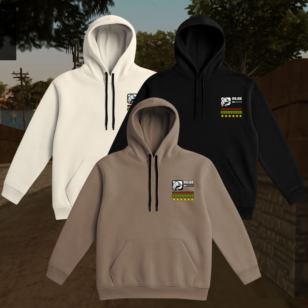 COMBO KIT 3 Moletons Preto+Branco+Marrom GTA