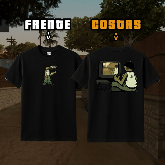Camiseta Preta CJ Play2 + GTA