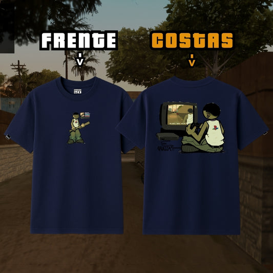 Camiseta Azul CJ Play2 + GTA