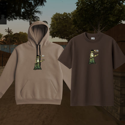 COMBO KIT Branco Camiseta + Moletom GTA