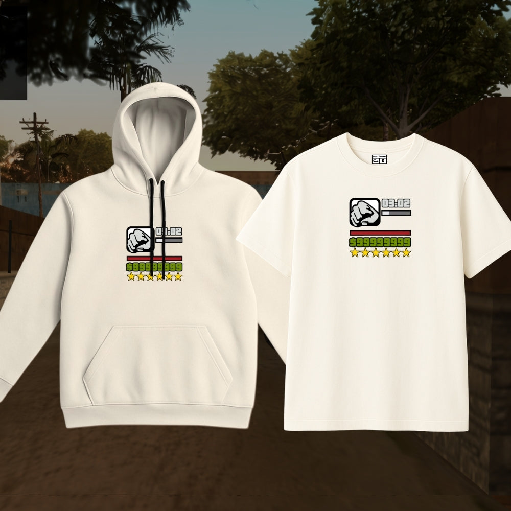COMBO KIT Branco Camiseta + Moletom GTA