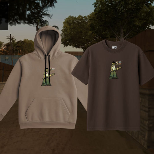 COMBO KIT Marrom Camiseta + Moletom GTA