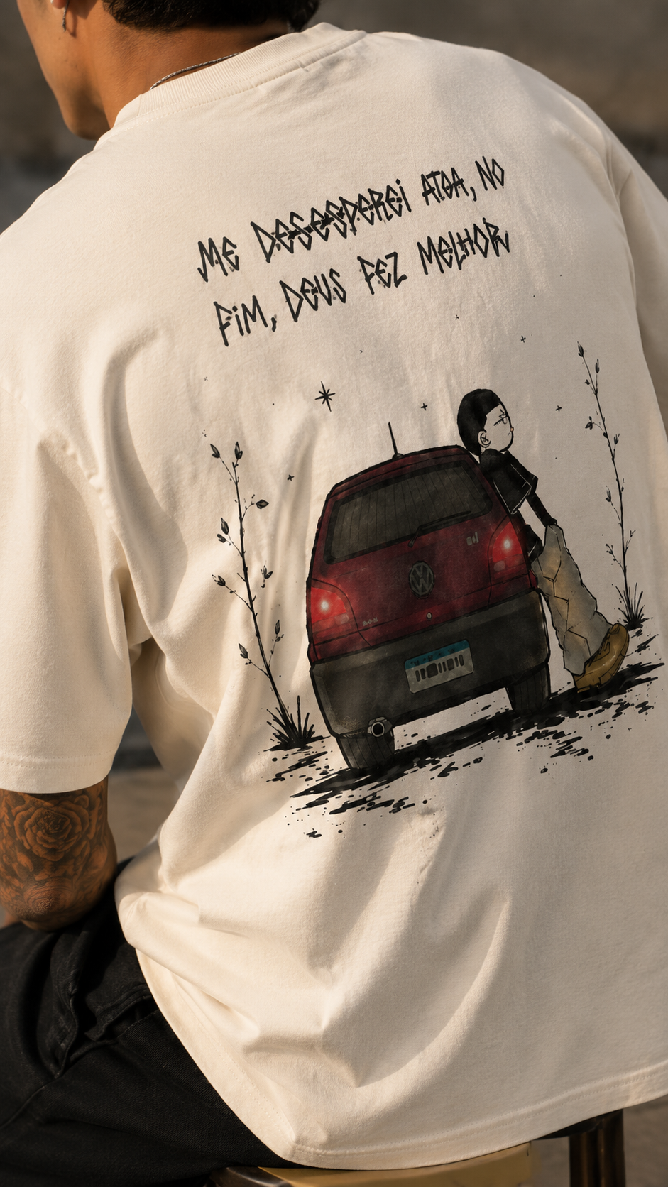 Camiseta LTS  'Desesperei a toa' Off White