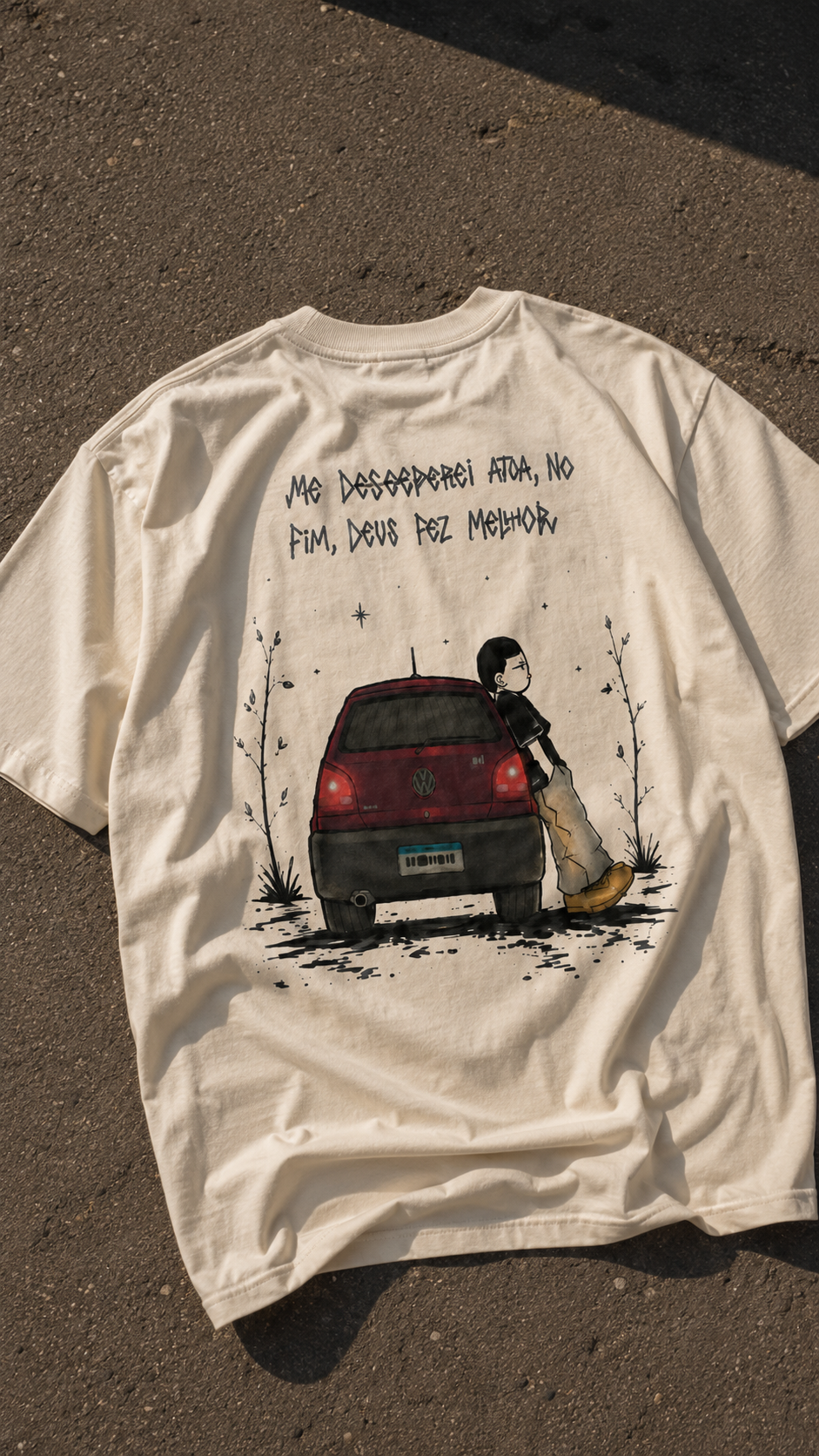 Camiseta LTS  'Desesperei a toa' Off White