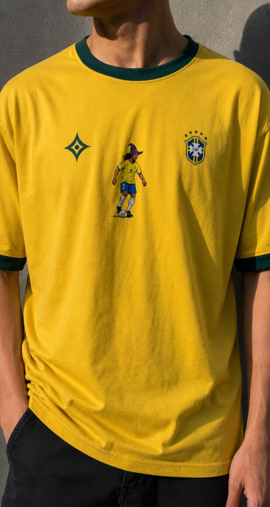Camiseta Brasil Ronaldinho 'Bruxo' Amarela