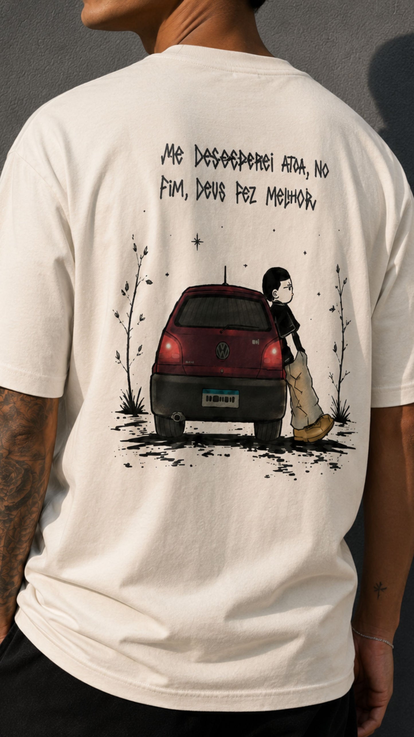 Camiseta LTS  'Desesperei a toa' Off White